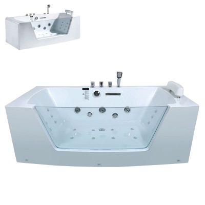 Good price glass bathtub screen acrylic massage  whirlpool tub jaccuzi bathtub with shower